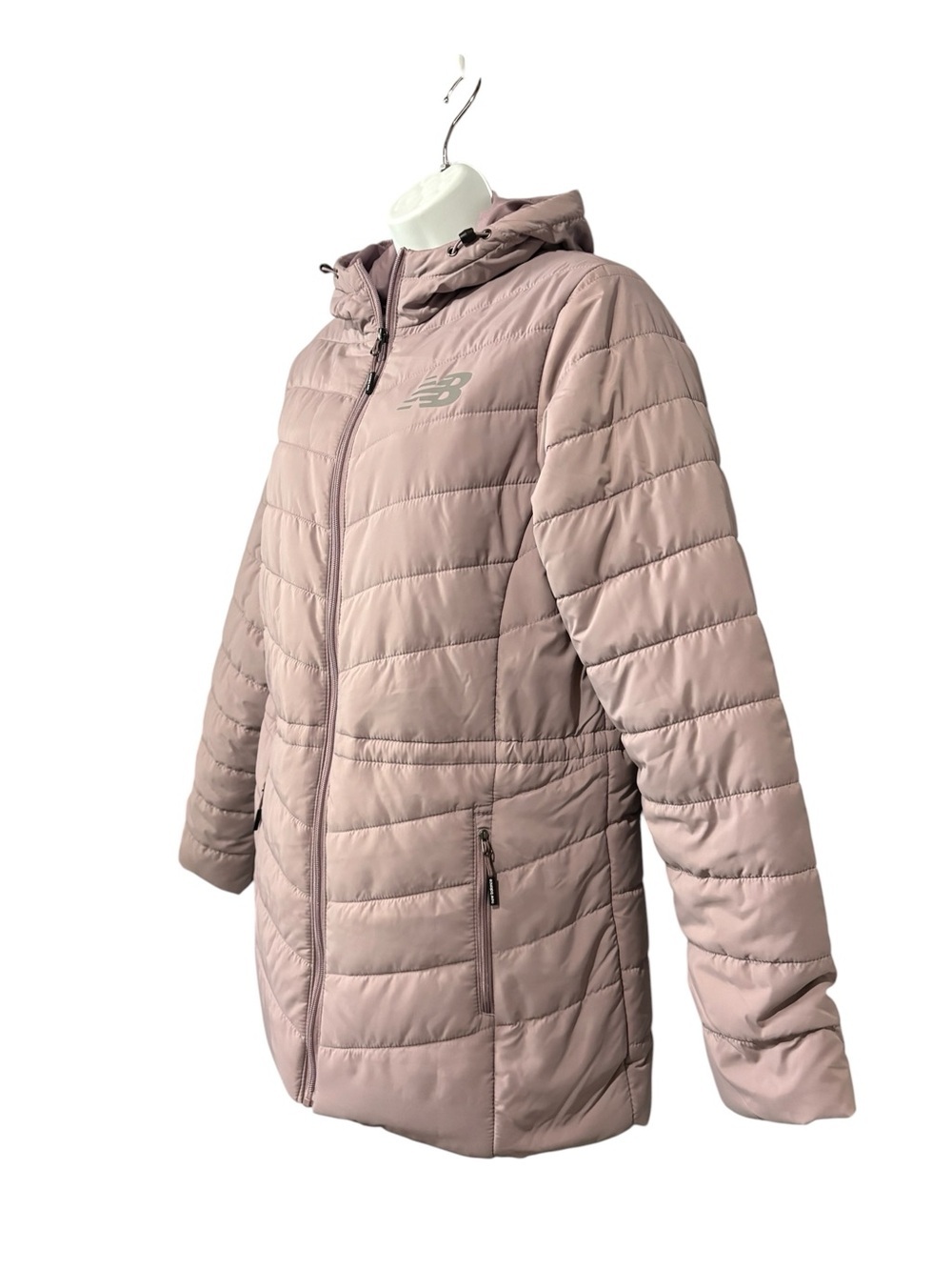 New Balance, Women’s Quilted Puffer Jacket Hooded, Pink Taupe, Medium - Picture 5 of 9